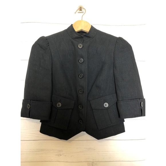 short black linen jacket